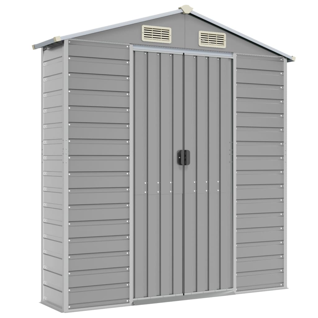Abrigo de jardim cinza claro 191x725x198 cm aço galvanizado