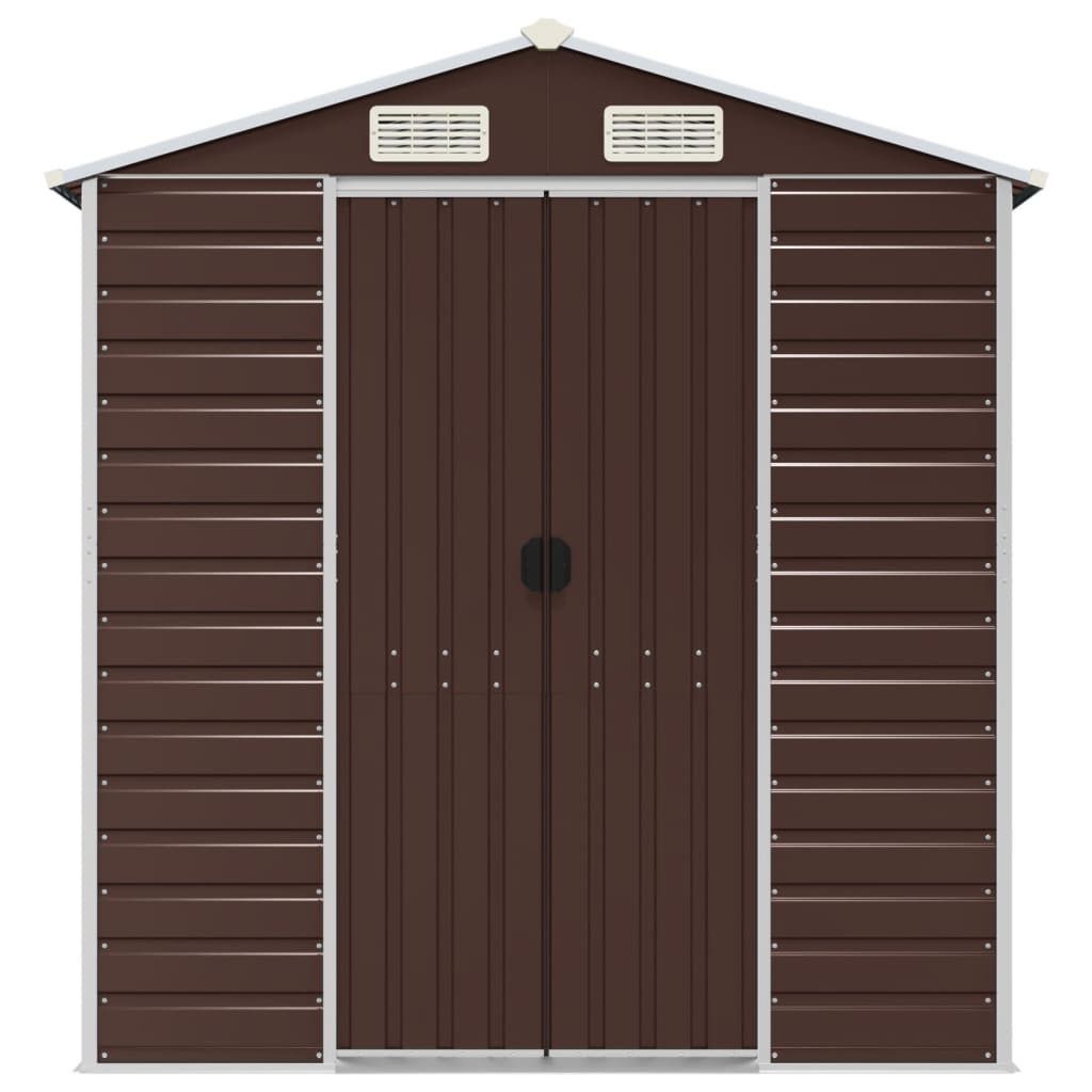 Abrigo de jardim 191x810x198 cm aço galvanizado castanho