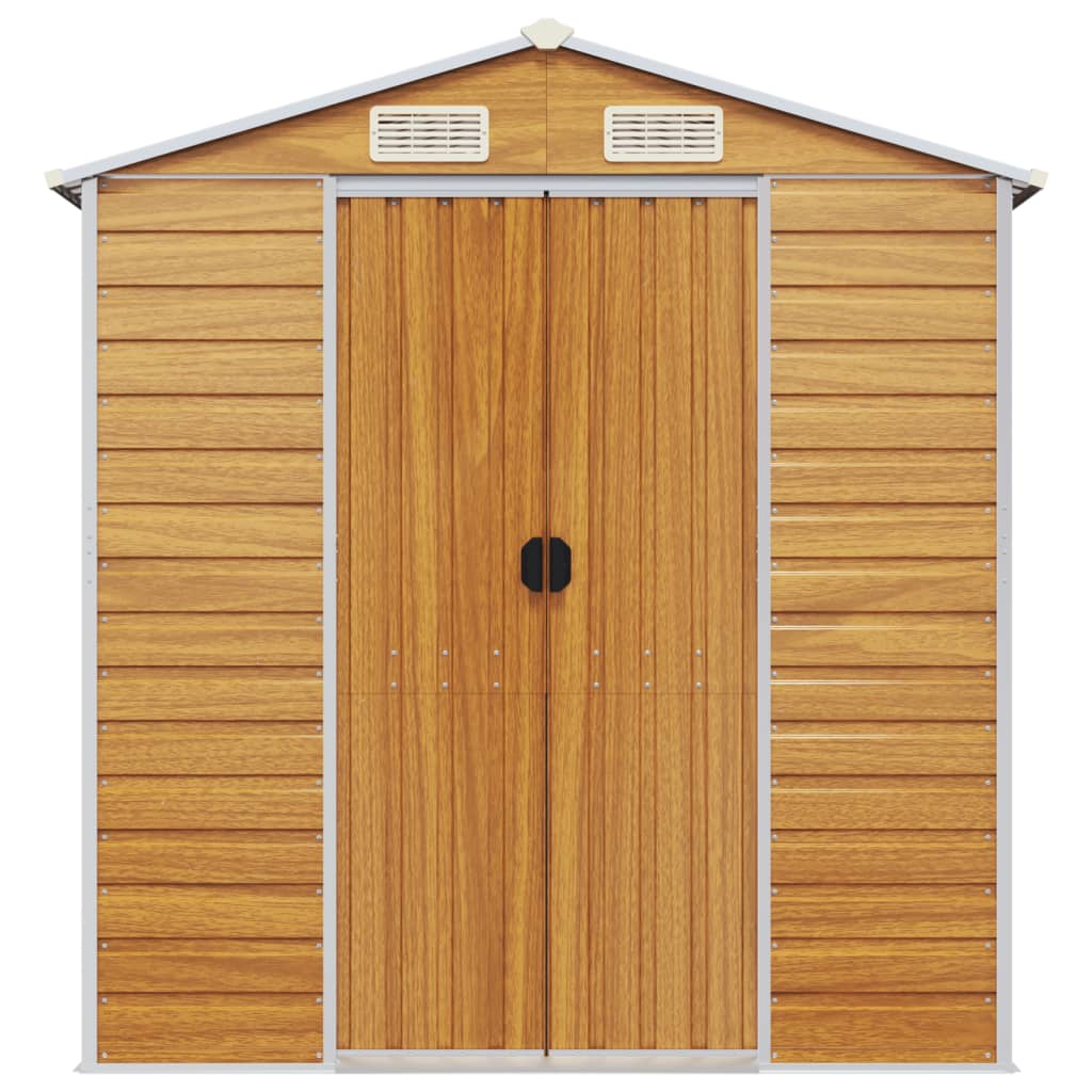 Abrigo de jardim castanho claro 191x300x198 cm aço galvanizado