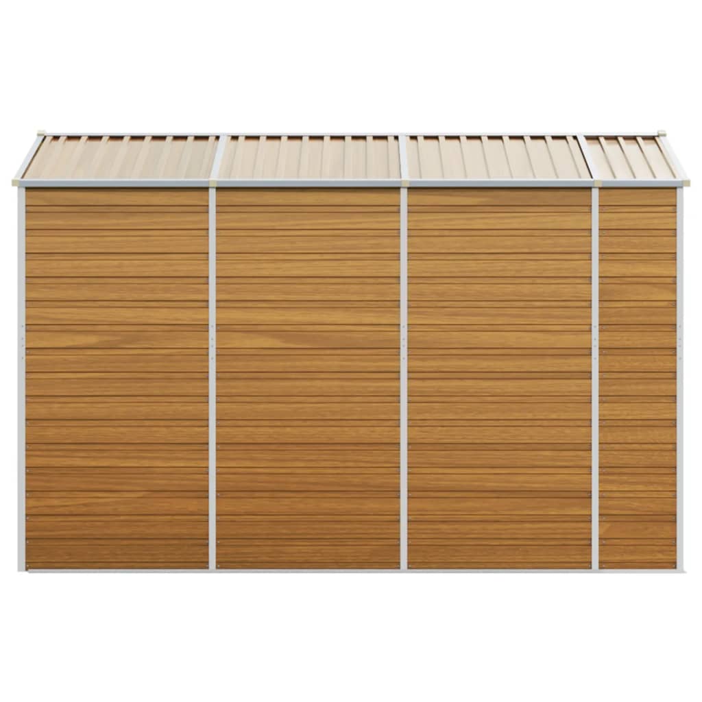 Abrigo de jardim castanho claro 191x300x198 cm aço galvanizado