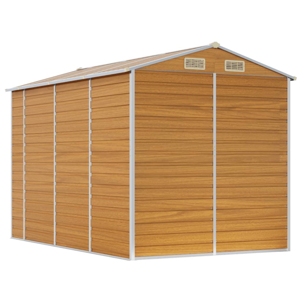 Abrigo de jardim castanho claro 191x300x198 cm aço galvanizado