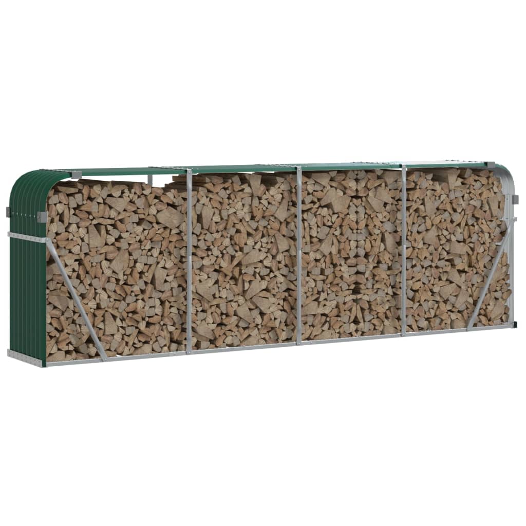 Suporte para lenha verde 300x45x100 cm Aço galvanizado