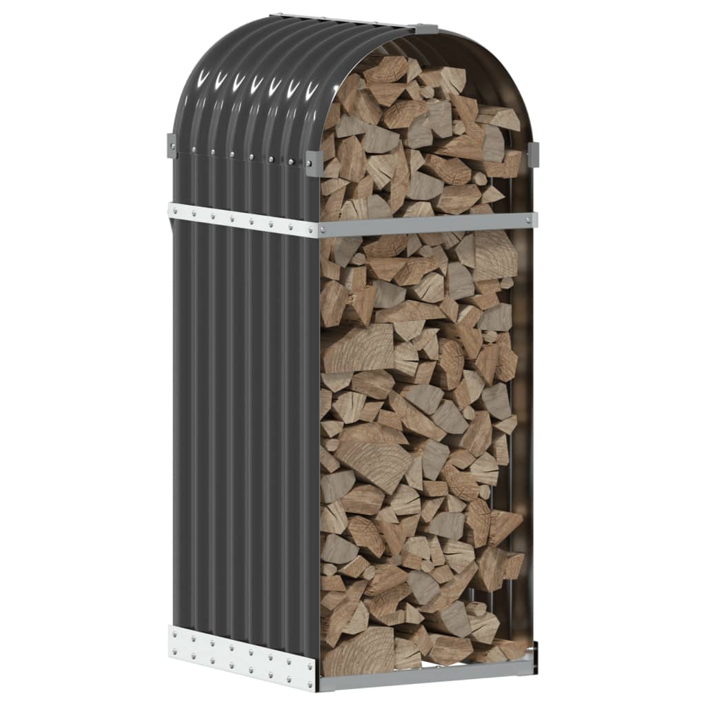 Suporte para lenha 40x45x100 cm Antracite Aço galvanizado