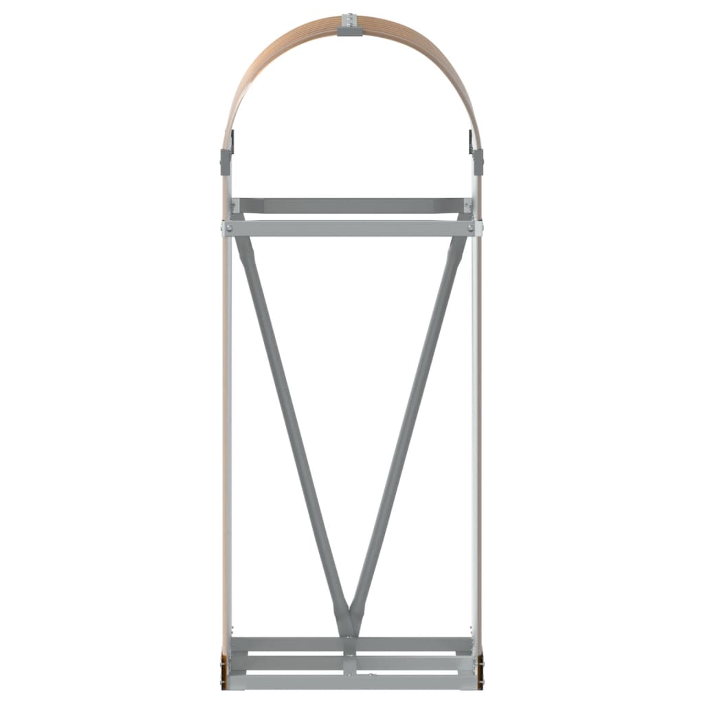 Suporte de lenha 40x45x100 cm aço galvanizado aspeto de madeira