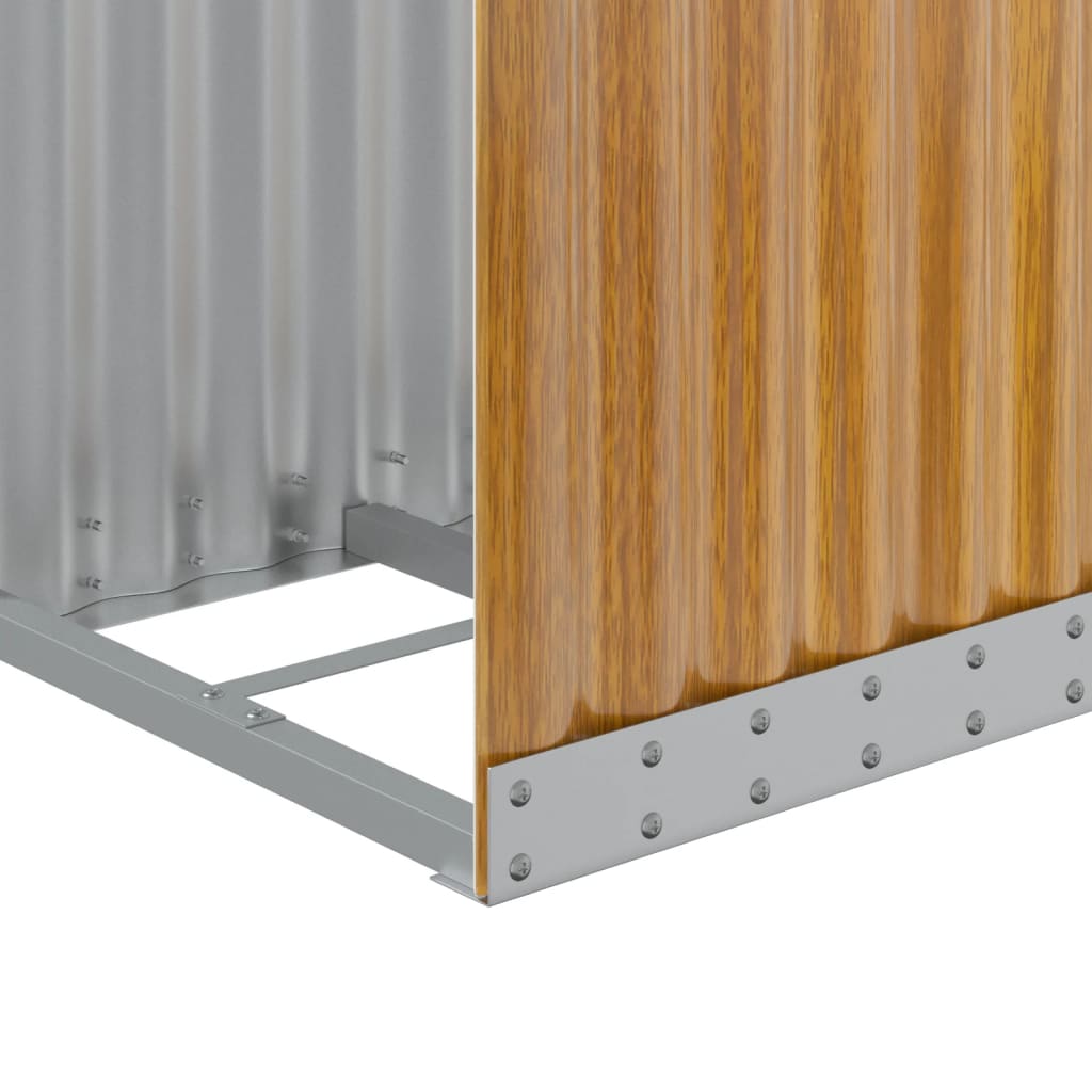 Suporte de lenha 40x45x100 cm aço galvanizado aspeto de madeira