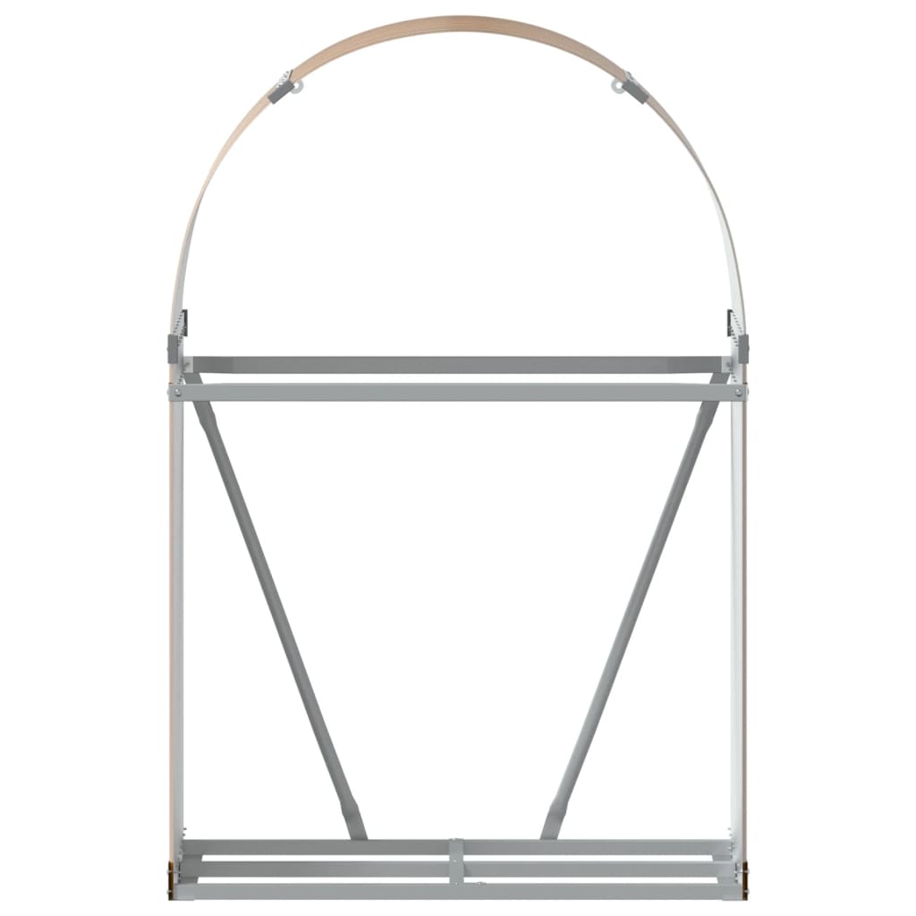 Suporte de lenha 80x45x120 cm aço galvanizado aspeto de madeira