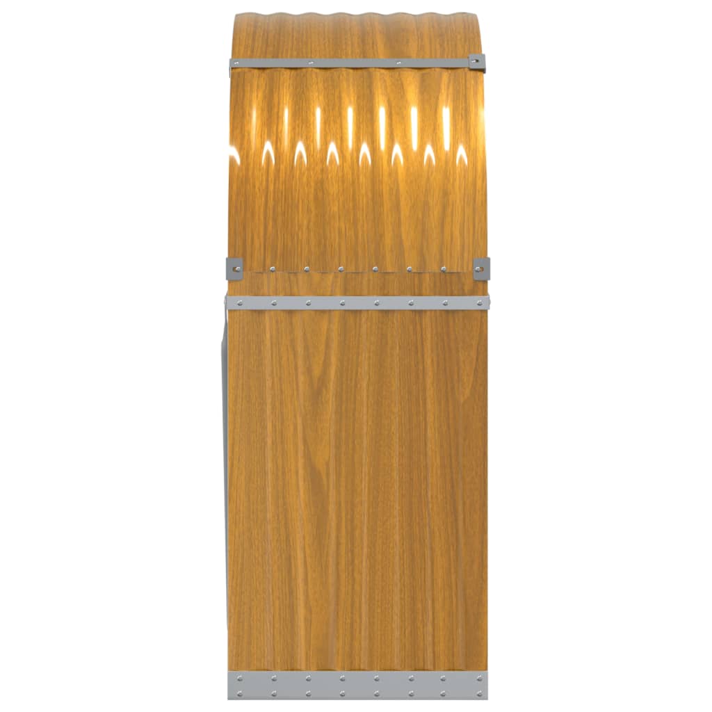 Suporte de lenha 80x45x120 cm aço galvanizado aspeto de madeira