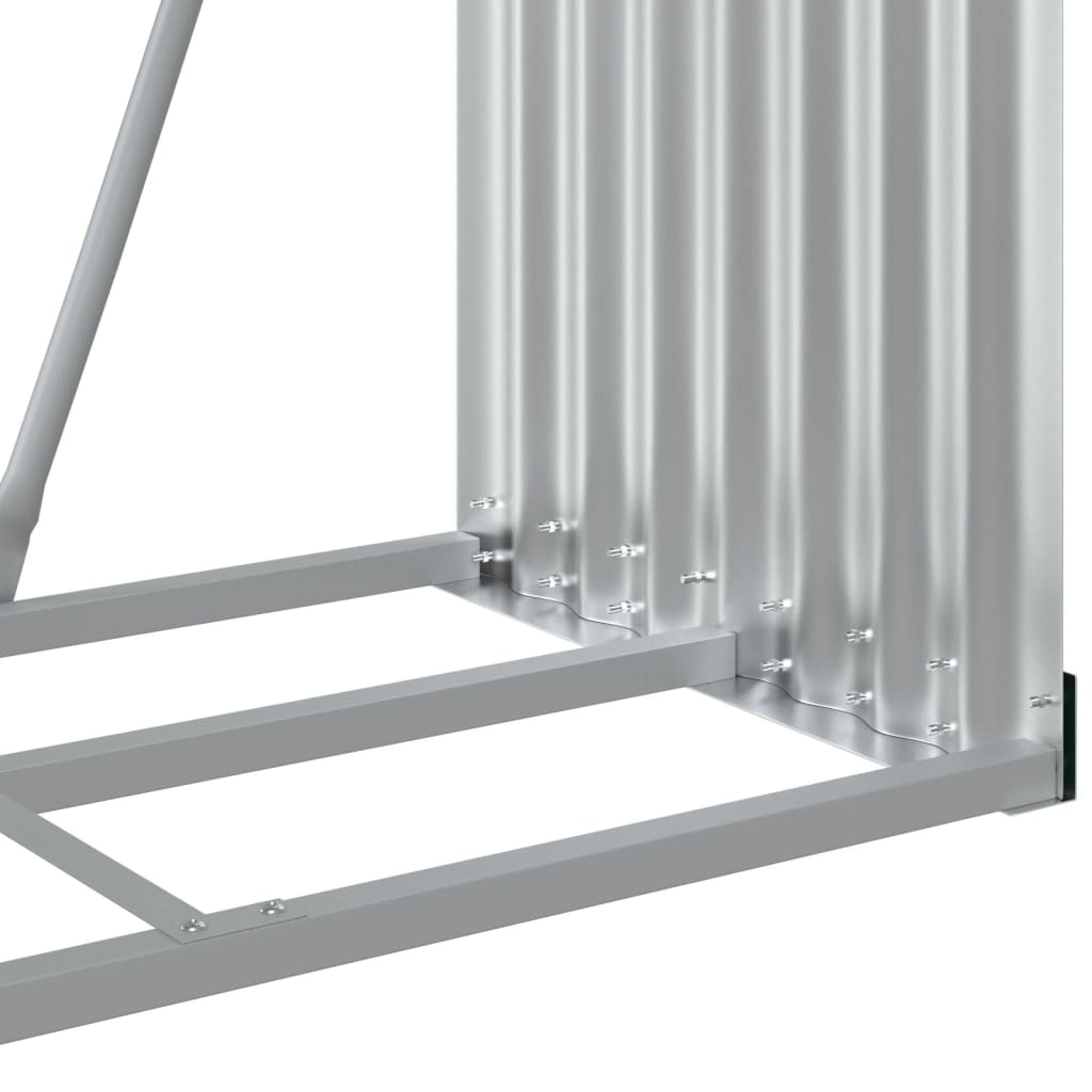 Suporte de lenha 80x45x120 cm aço galvanizado aspeto de madeira