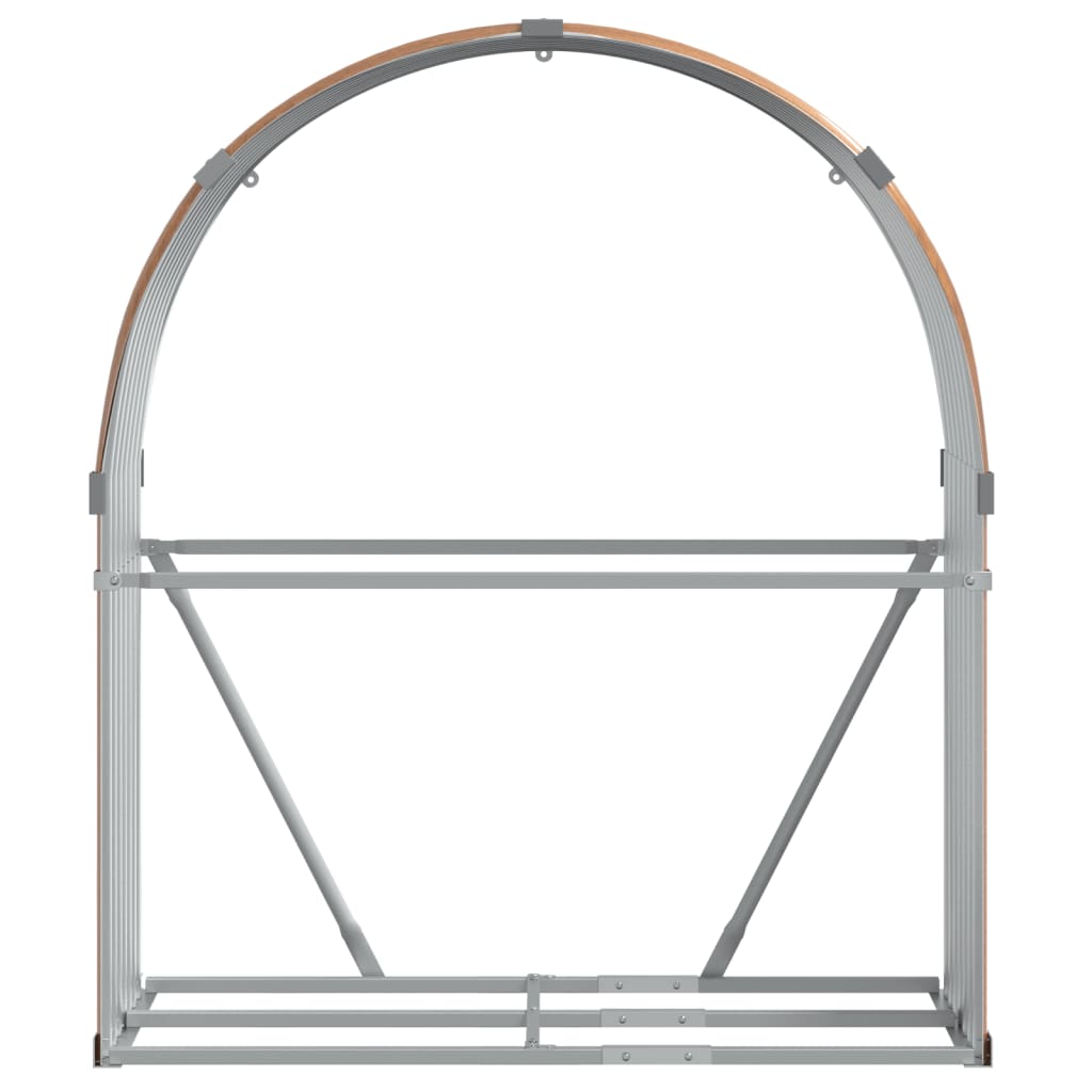 Suporte de lenha 120x45x140 cm aço galvanizado aspeto de madeira
