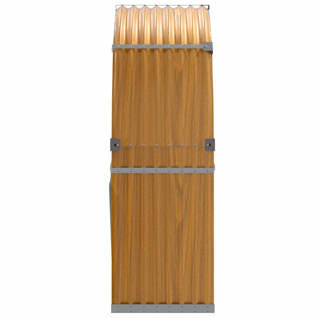 Suporte de lenha 120x45x140 cm aço galvanizado aspeto de madeira