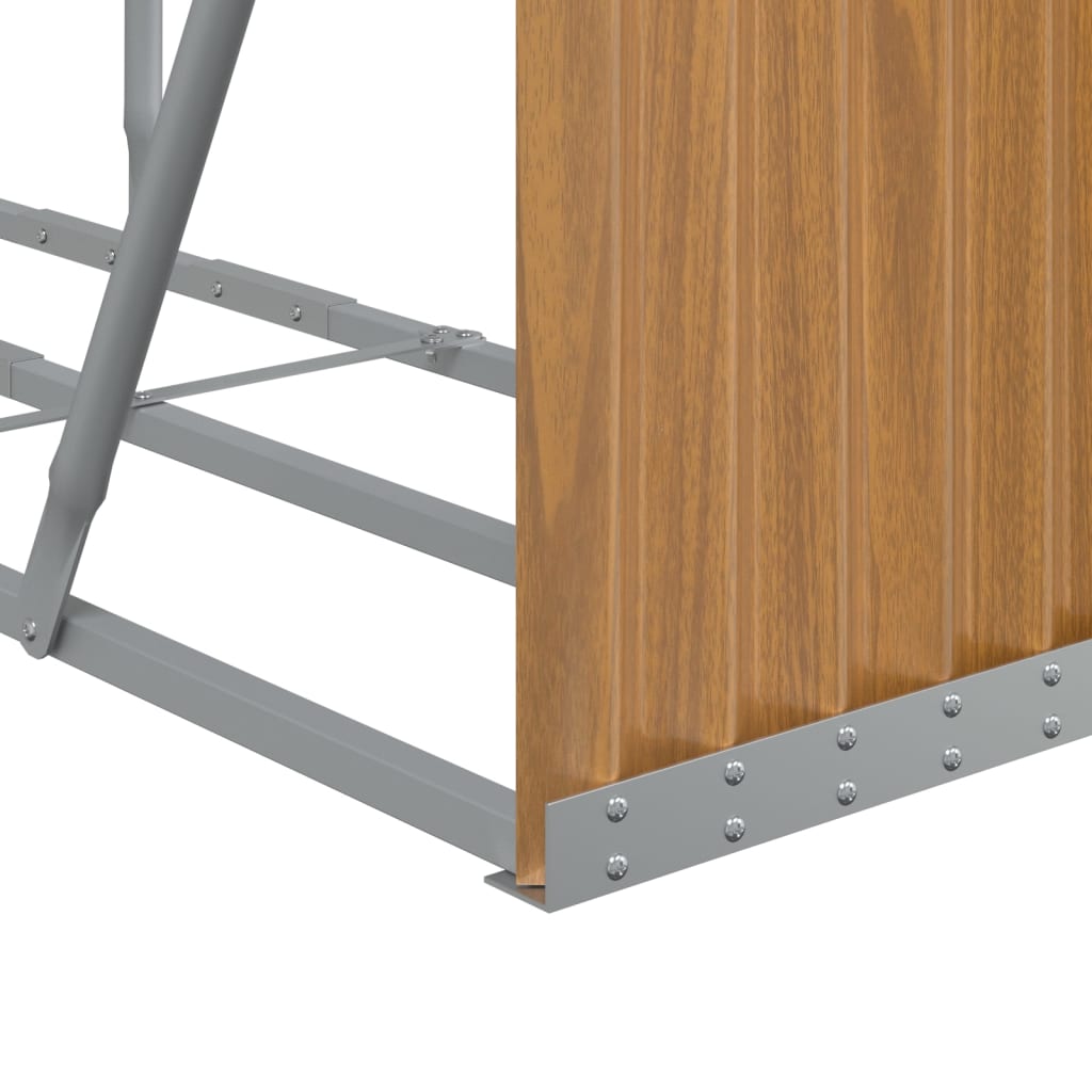 Suporte de lenha 180x45x100 cm aço galvanizado aspeto de madeira