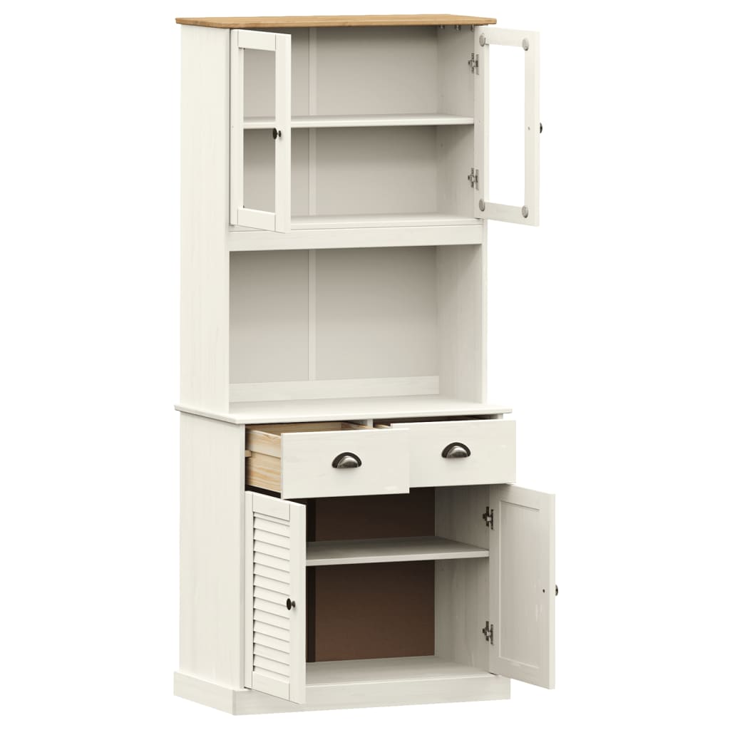Armário alto VIGO 78x40x175 cm madeira de pinho maciça branco