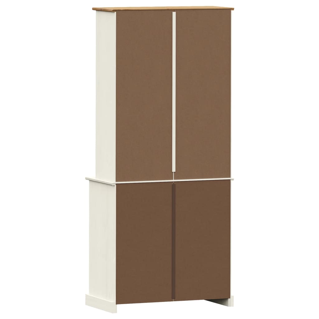 Armário alto VIGO 78x40x175 cm madeira de pinho maciça branco