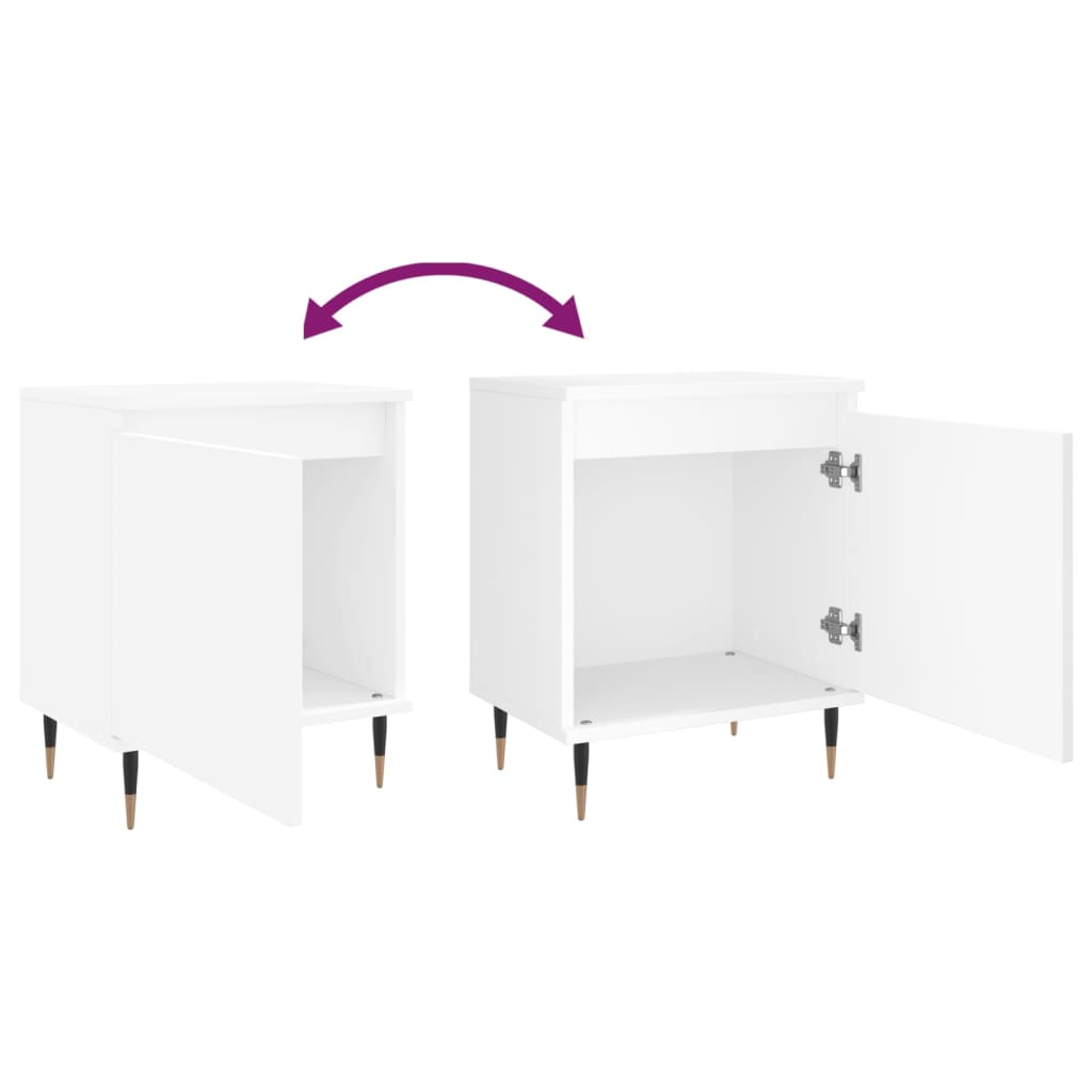 Mesas de cabeceira 2pcs 40x30x50 cm derivados de madeira branco