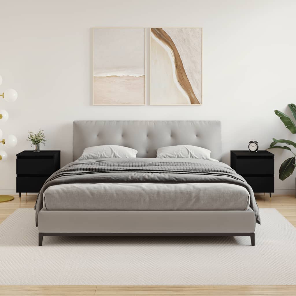 Mesas de cabeceira 2pcs 40x35x50 cm derivados de madeira preto