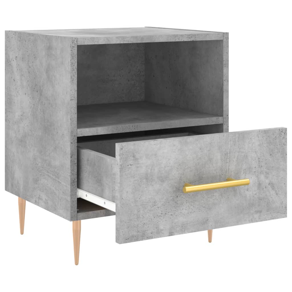 Mesa de cabeceira derivados de madeira cinza cimento