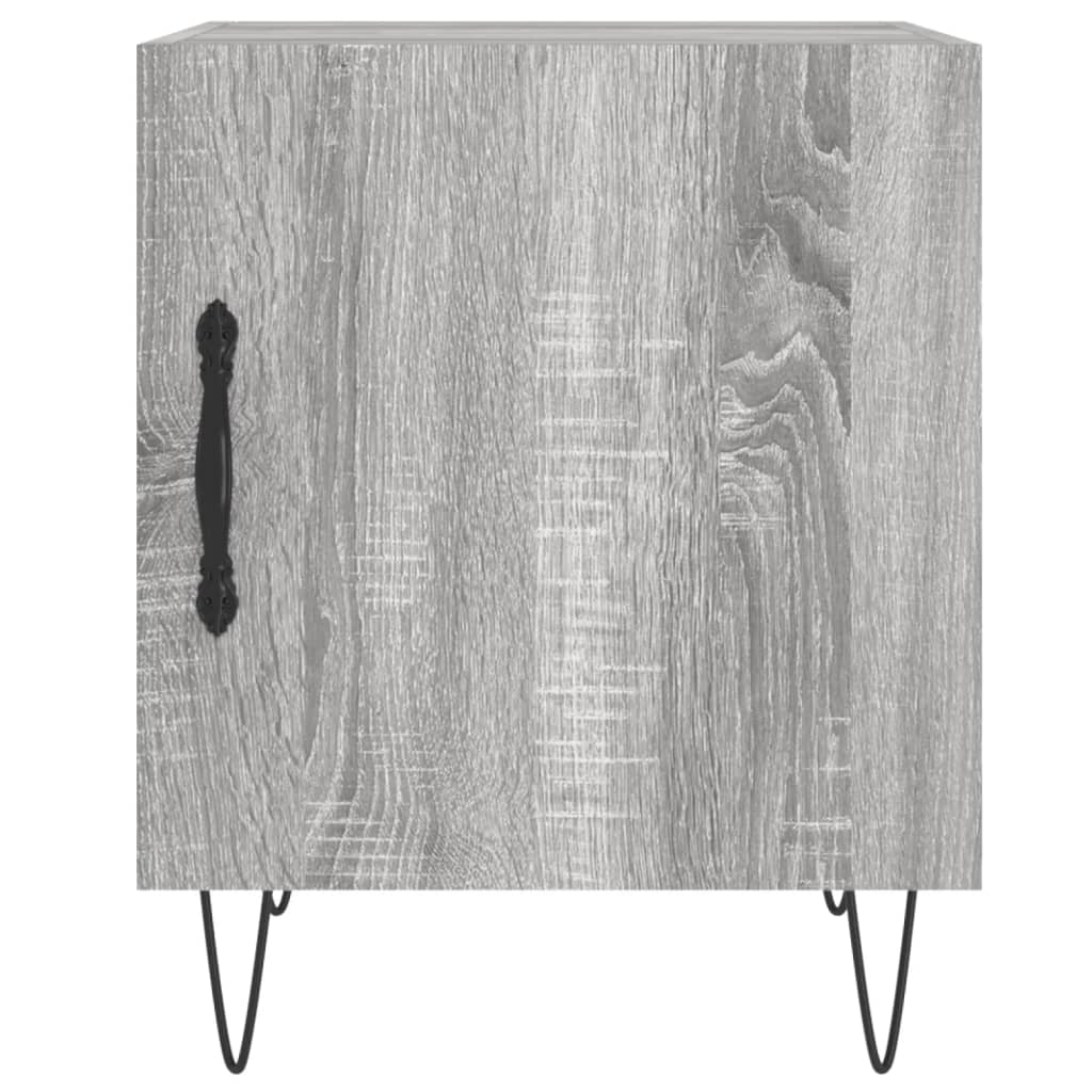 Mesa cabeceira 2pcs 40x40x50 cm madeira processada cinza sonoma