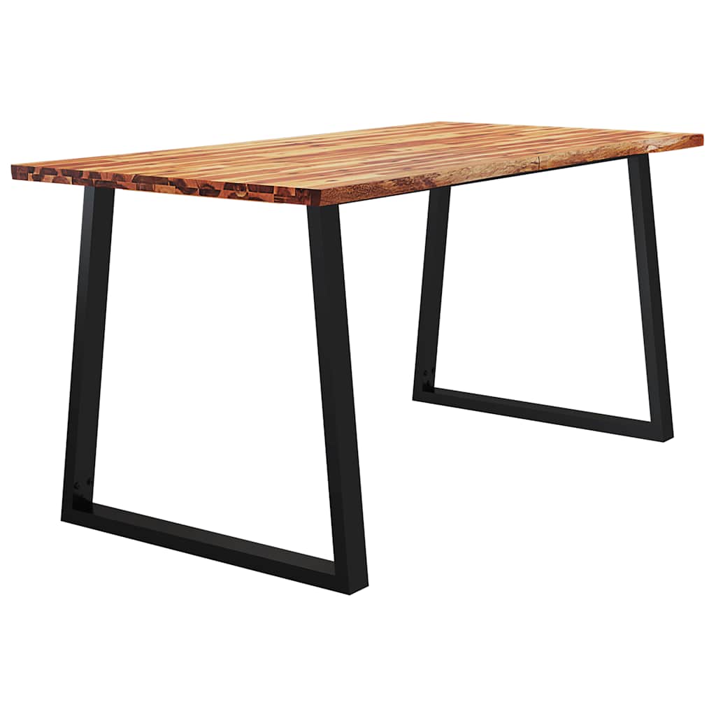 Mesa de jantar c/ bordas vivas 160x80x75 cm acácia maciça