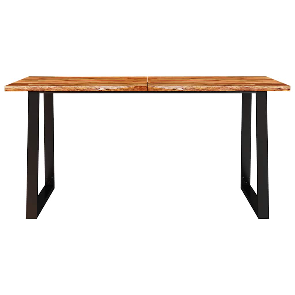 Mesa de jantar c/ bordas vivas 160x80x75 cm acácia maciça