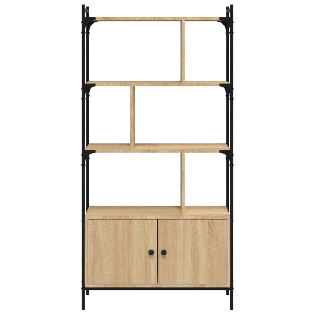 Estante com portas em carvalho Sonoma 76,5x30x154,5 cm, madeira engenheirada