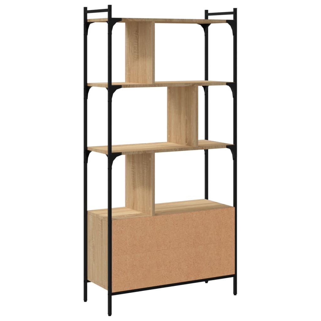 Estante com portas em carvalho Sonoma 76,5x30x154,5 cm, madeira engenheirada