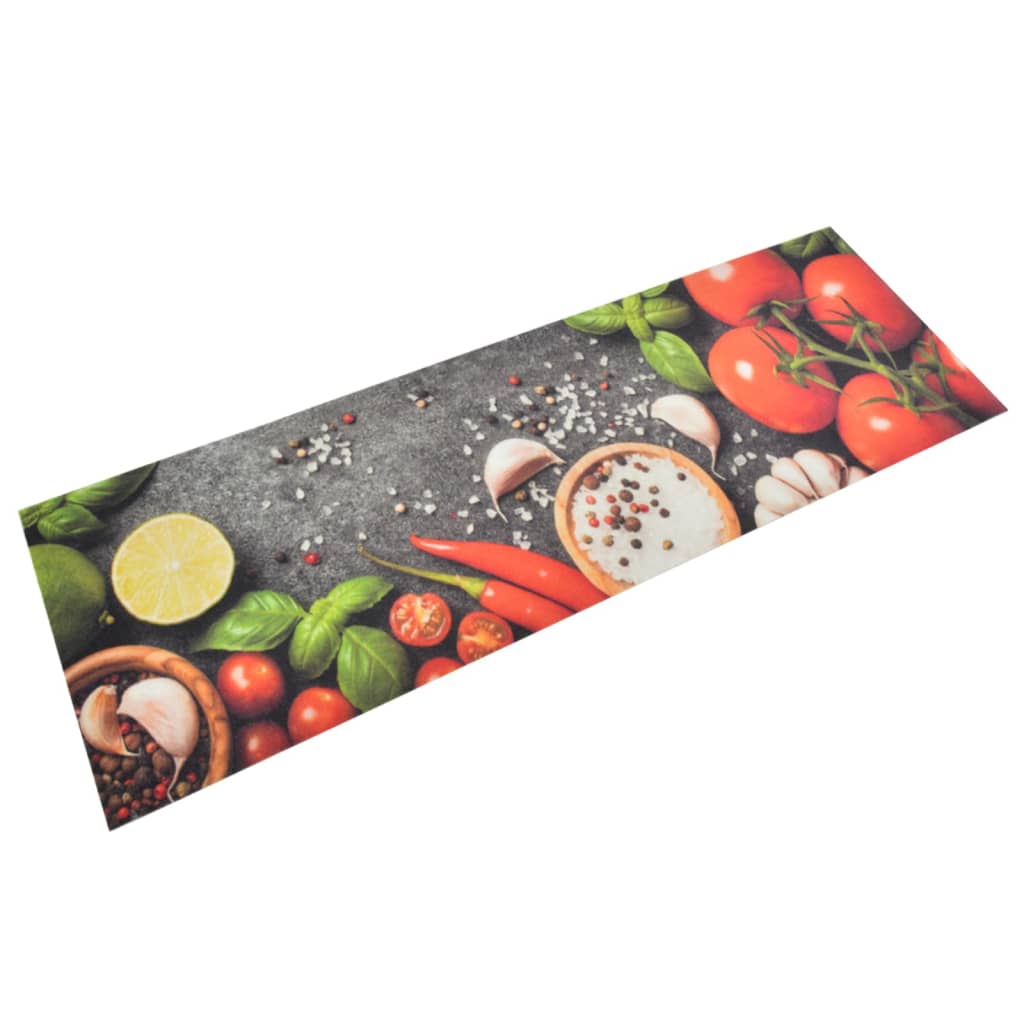 Tapete de cozinha lavável 60x180 cm veludo padrão vegetais