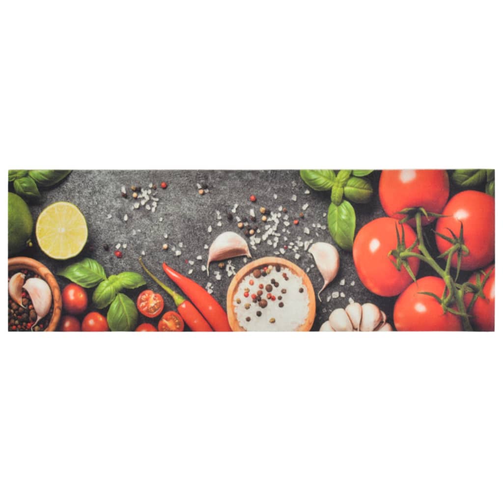 Tapete de cozinha lavável 60x180 cm veludo padrão vegetais