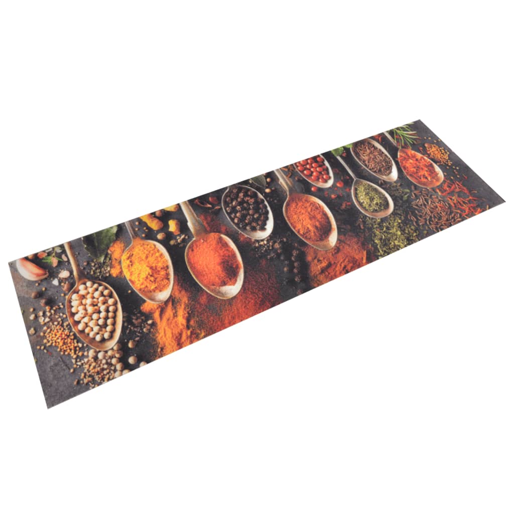 Tapete de cozinha lavável 45x150 cm veludo colheres/especiarias