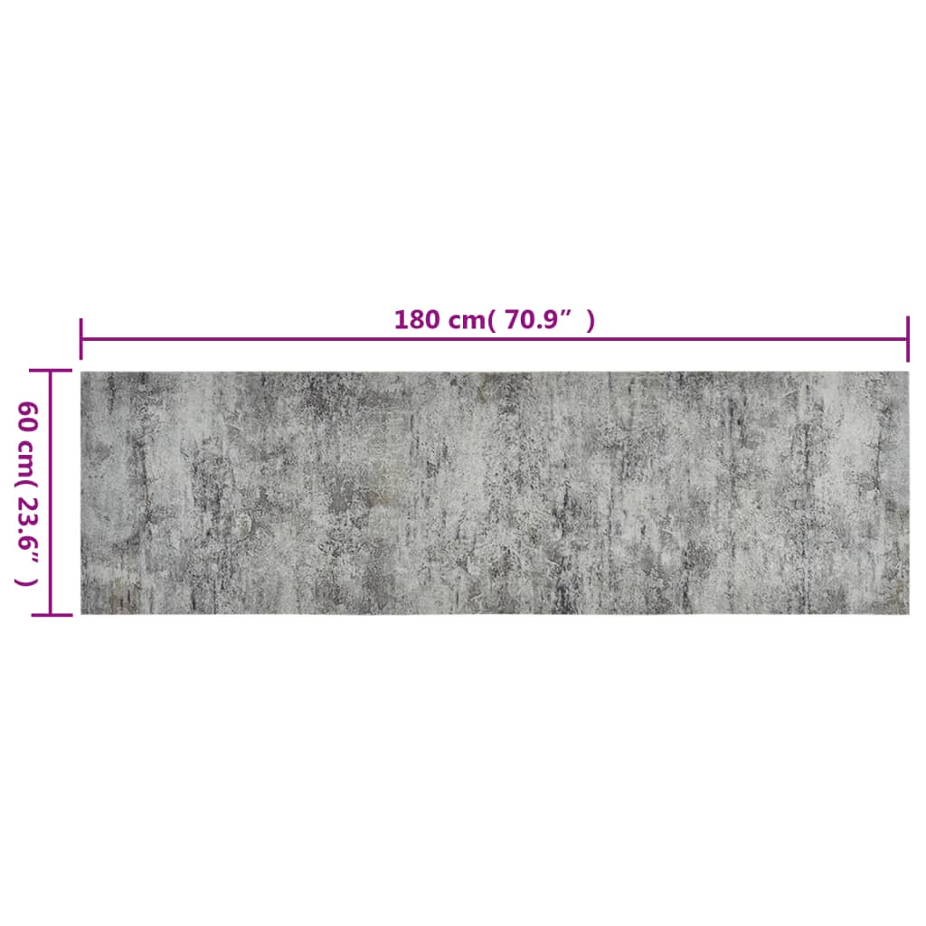 Tapete de cozinha lavável 60x180 cm veludo padrão betão