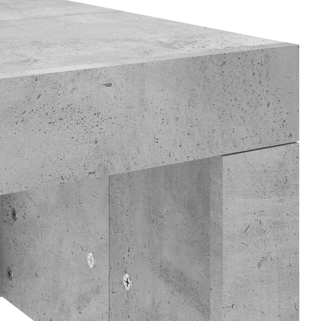 Mesa de centro 102x50x36 madeira processada cinza cimento