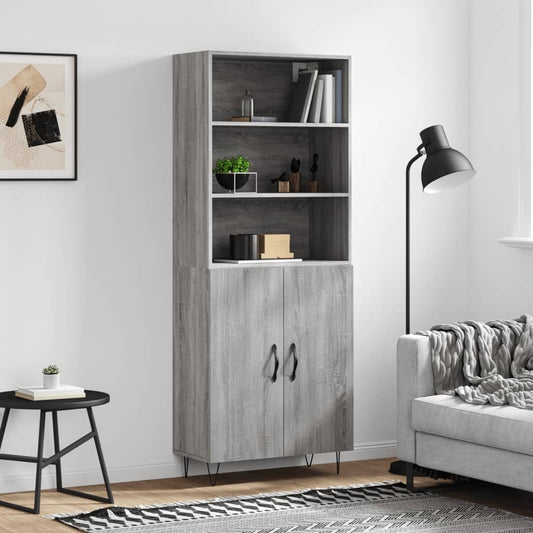Armário alto 69,5x34x180 cm derivados de madeira sonoma cinza