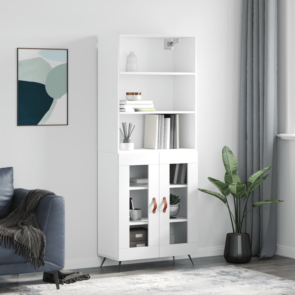 Armário alto 69,5x34x180 cm derivados de madeira branco