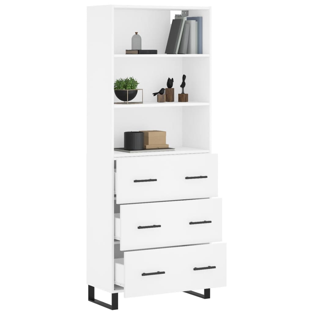 Armário alto 69,5x34x180 cm derivados de madeira branco