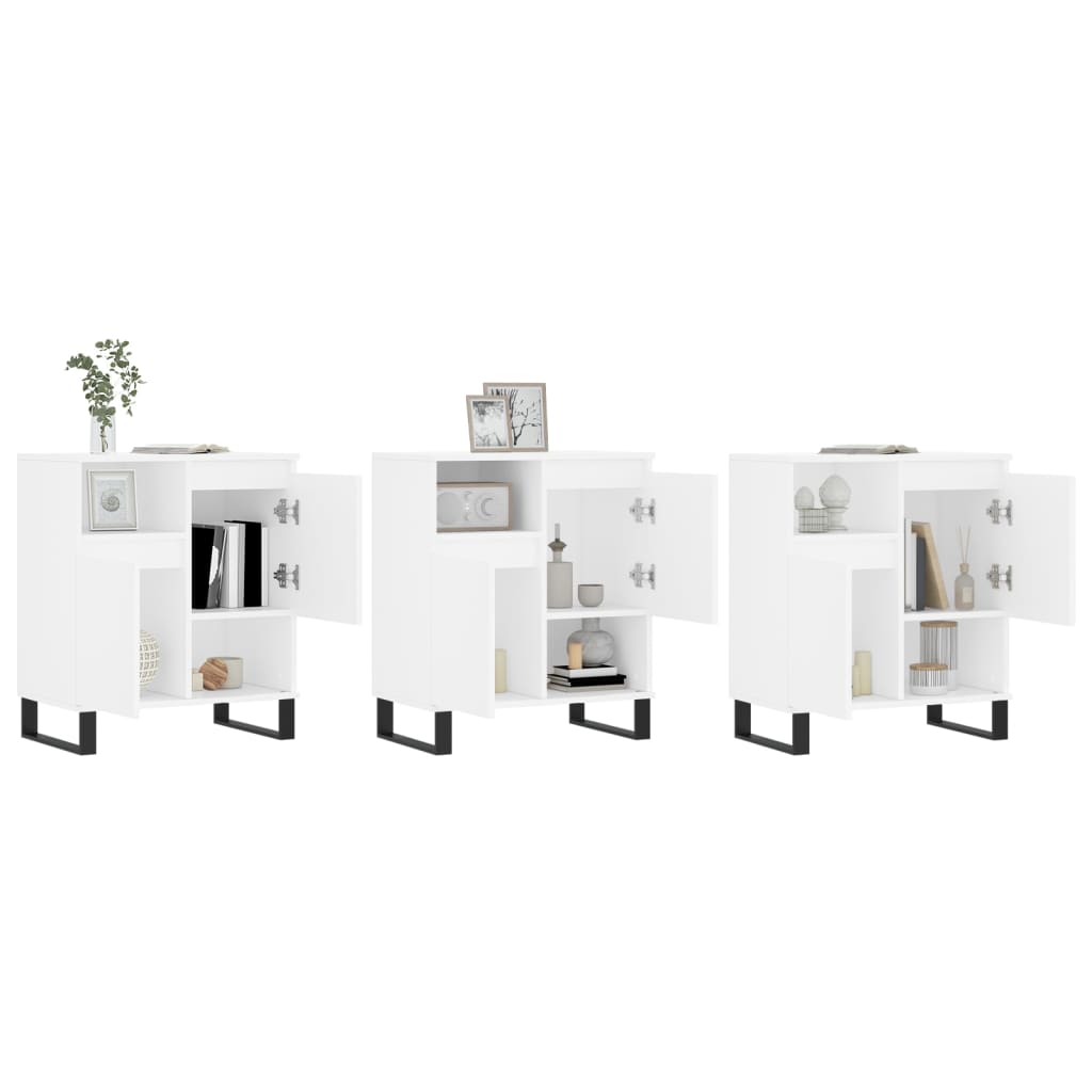 Aparadores 3 pcs madeira processada branco