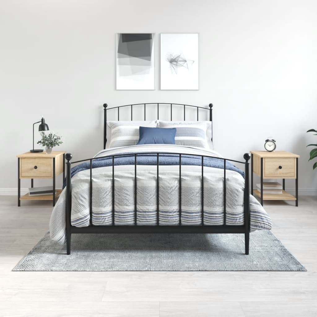 Mesas de cabeceira 2pcs derivados de madeira carvalho sonoma