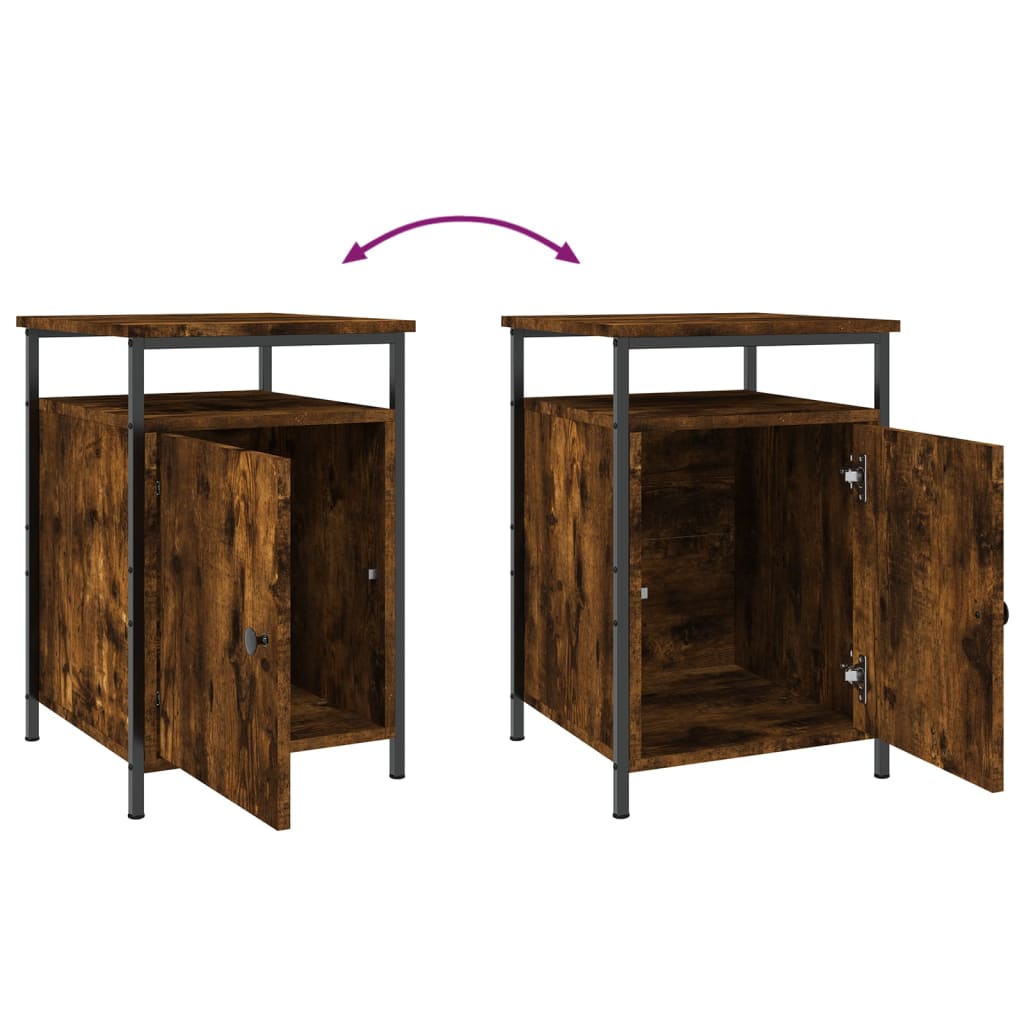 Mesas cabeceira 2pcs 40x42x60cm deriv. madeira carvalho fumado