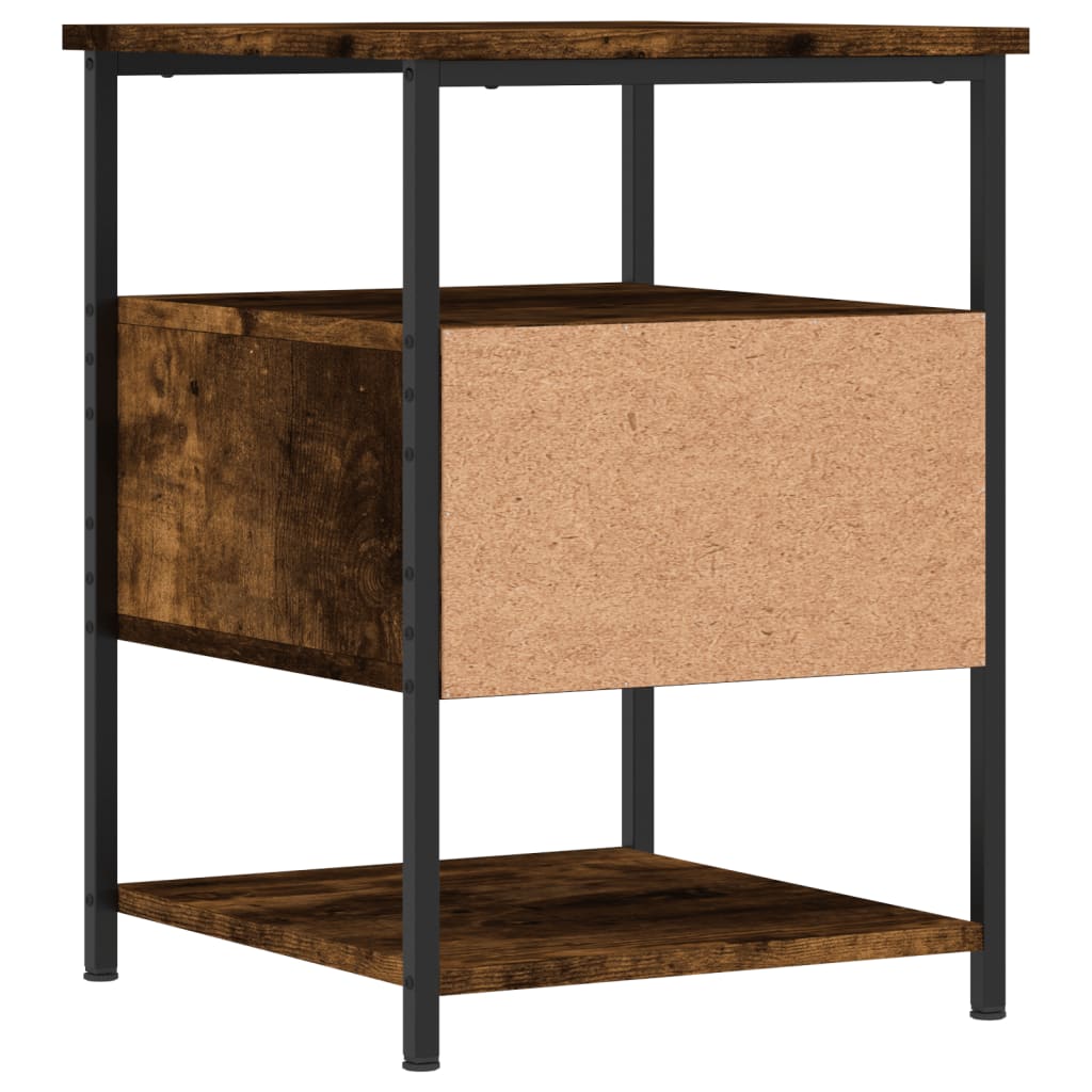 Mesas de cabeceira 2 pcs derivados de madeira carvalho fumado