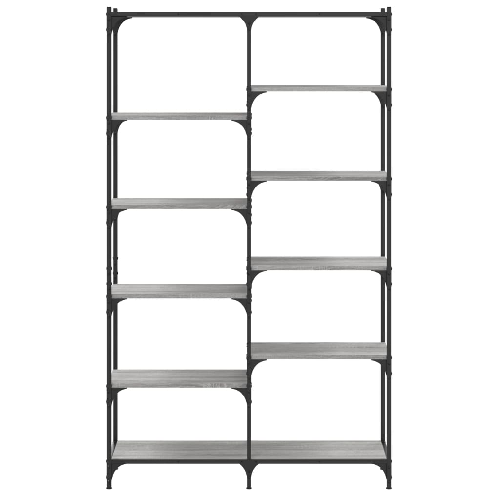 Estante 100x32x170 cm derivados de madeira e ferro cinza sonoma
