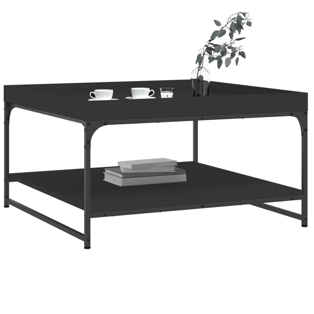 Mesa de centro 80x80x45 cm derivados de madeira/ferro preto