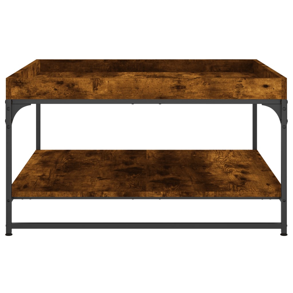 Mesa de centro 80x80x45 cm deriv. madeira/ferro carvalho fumado