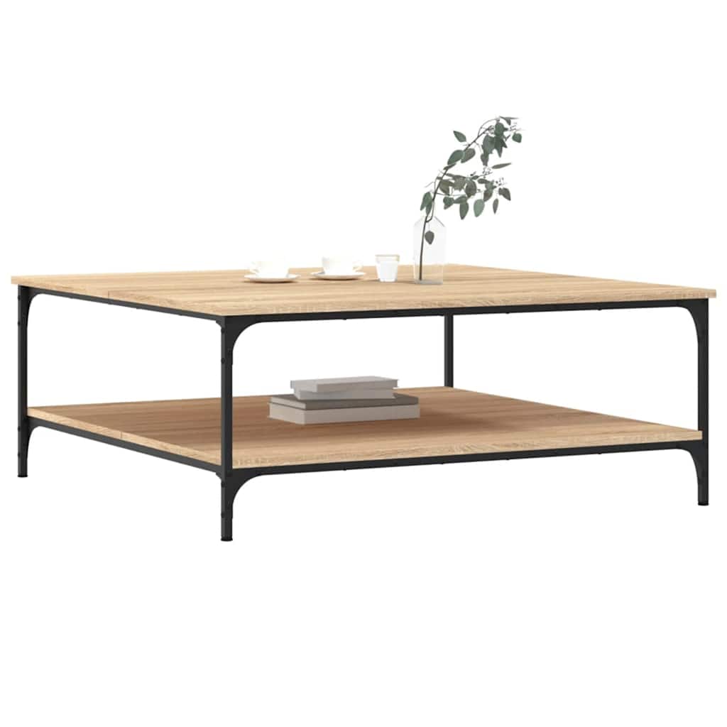 Mesa de centro 100x100x40 cm derivados madeira carvalho sonoma