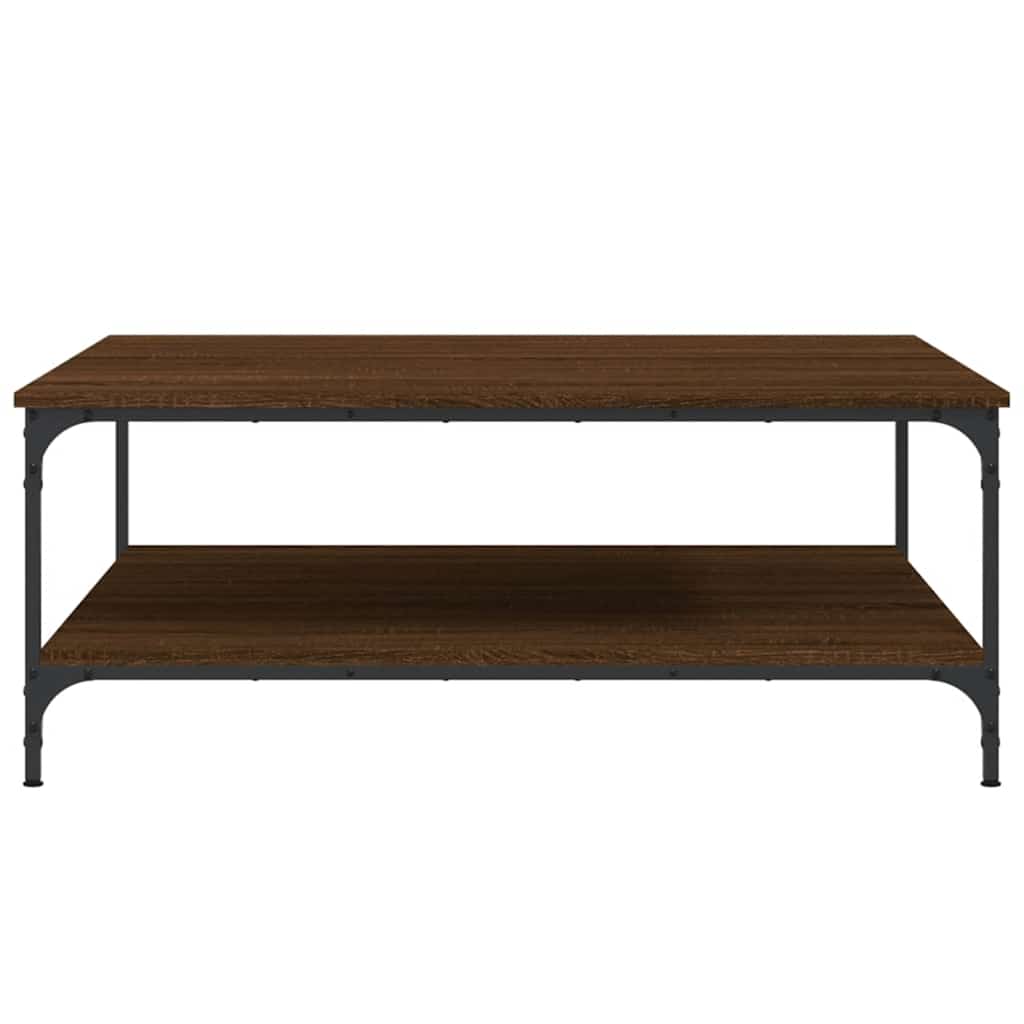 Mesa de centro 100x100x40cm derivados madeira carvalho castanho