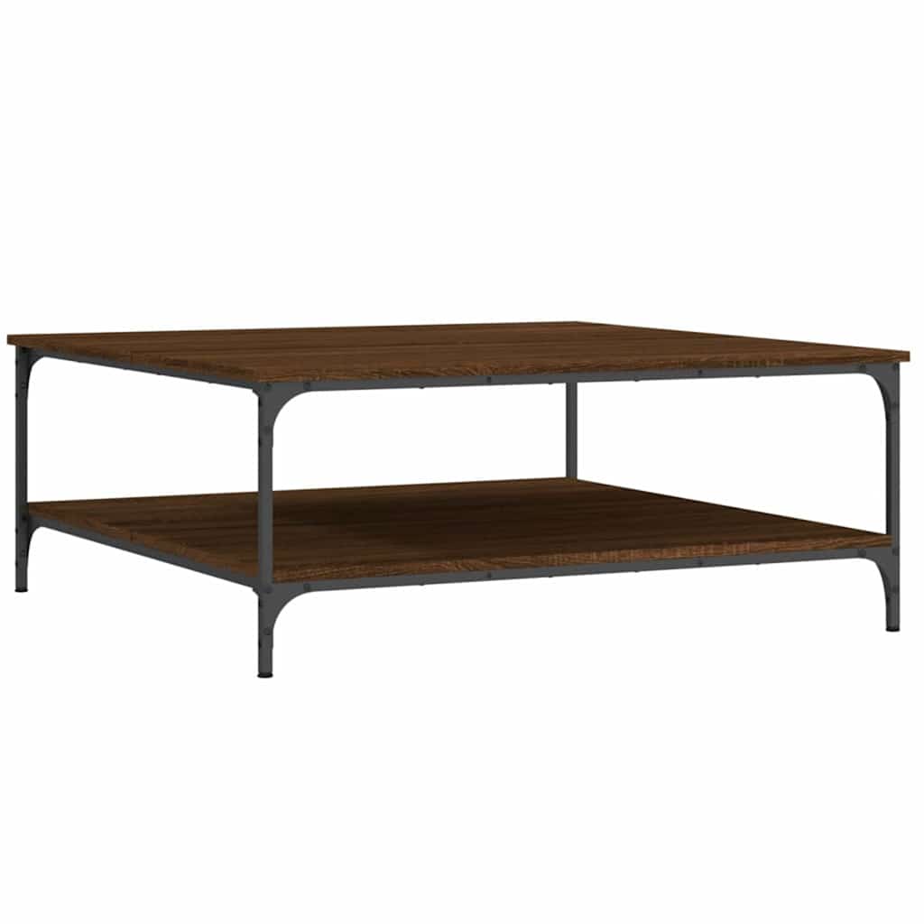 Mesa de centro 100x100x40cm derivados madeira carvalho castanho