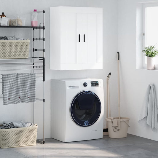 Armário de parede 69,5x34x90 cm derivados de madeira branco