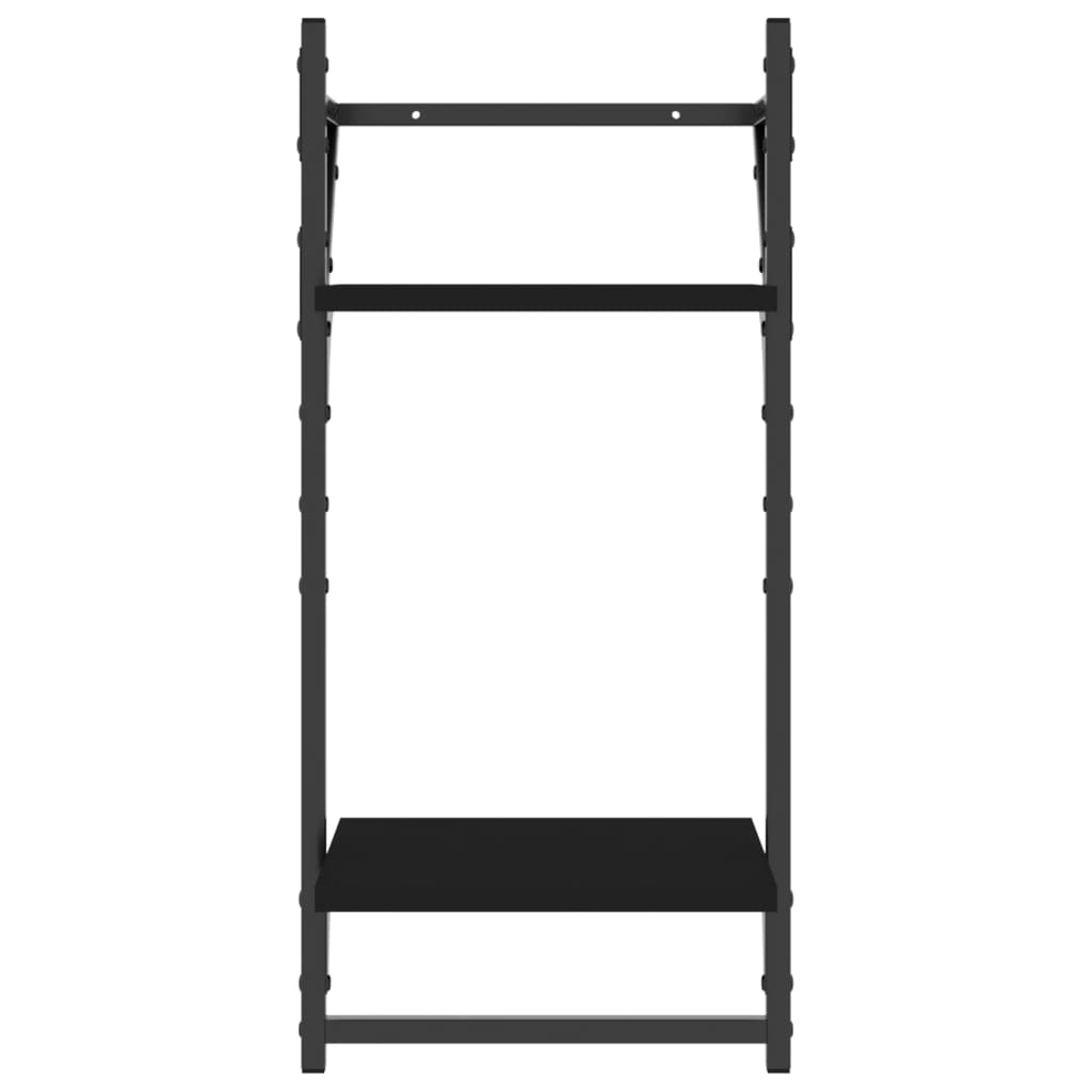 4 pcs prateleiras de parede derivados de madeira preto