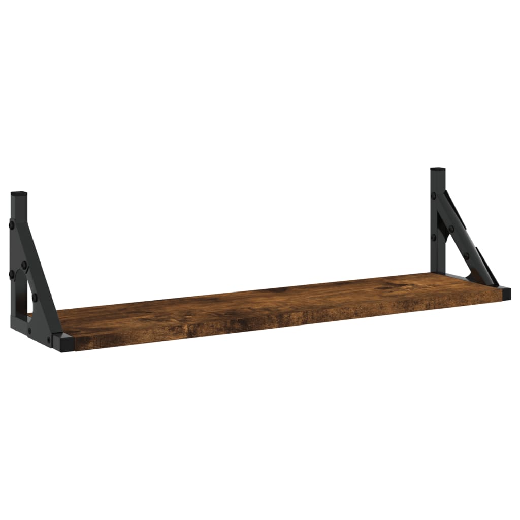 Prateleiras de parede 2 pcs 60x15x15,5 cm carvalho fumado