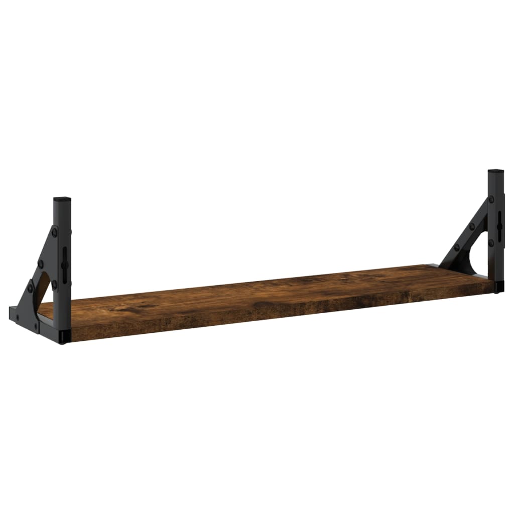 Prateleiras de parede 2 pcs 60x15x15,5 cm carvalho fumado