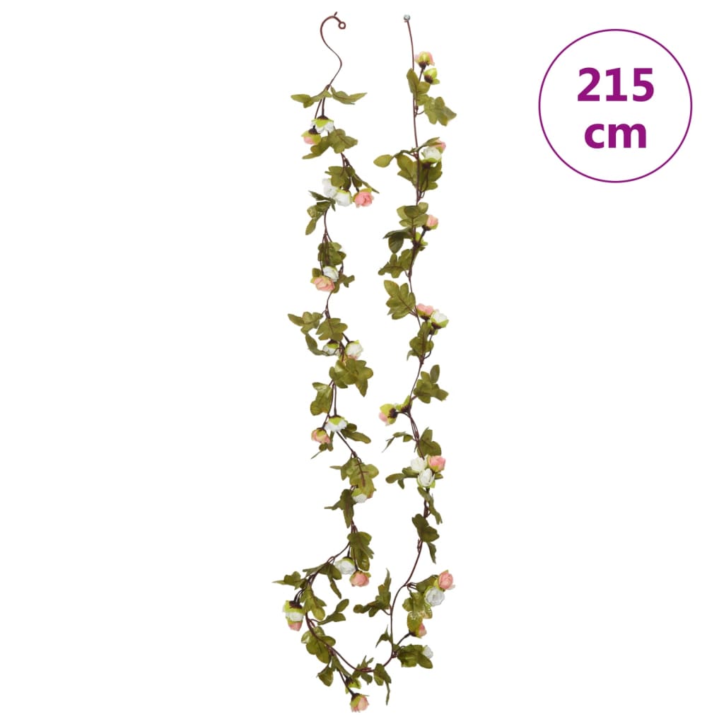 Grinaldas de flores de Natal 6 pcs 215 cm champanhe
