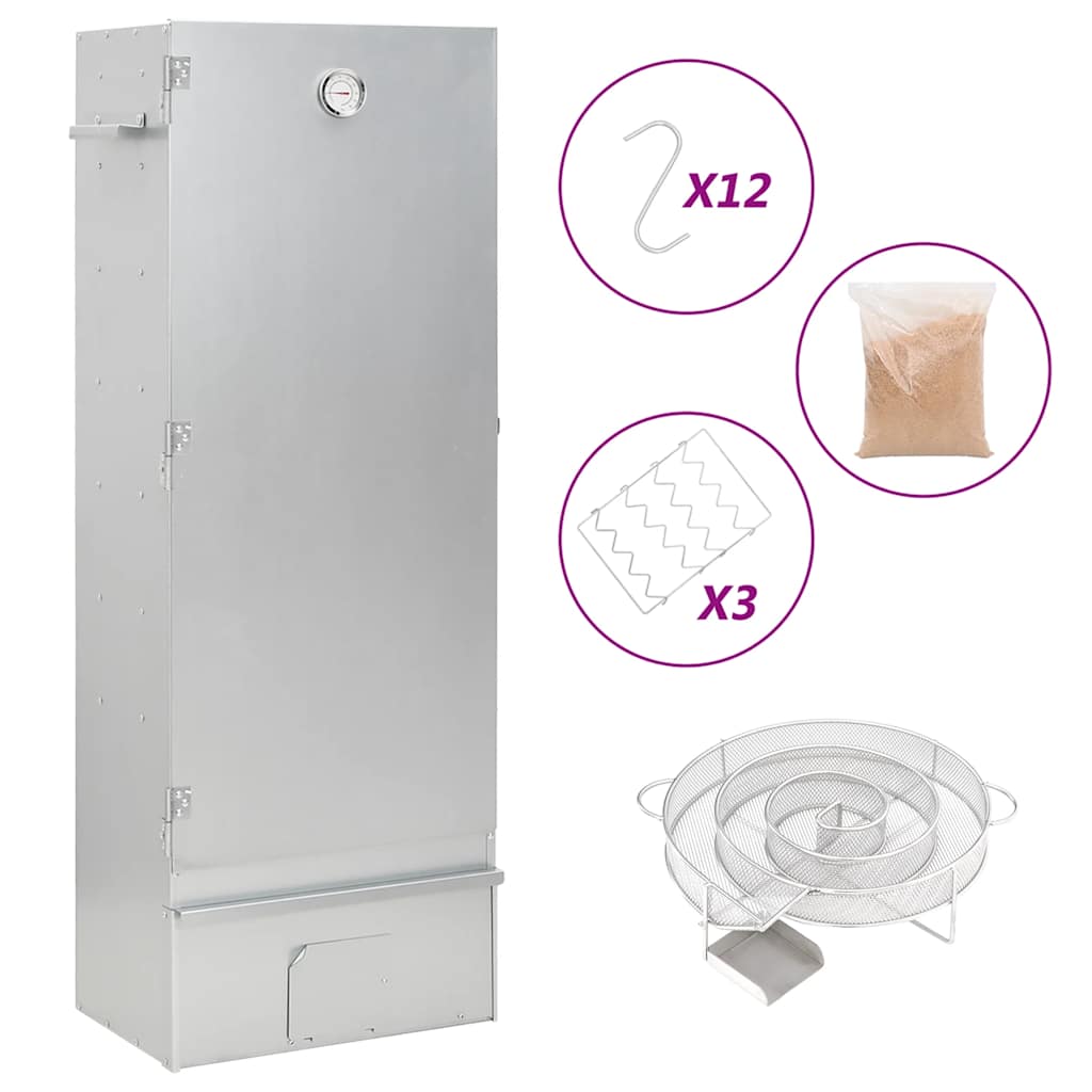 Defumador p/ churrasqueira c/ gerador fumo frio aço galvanizado