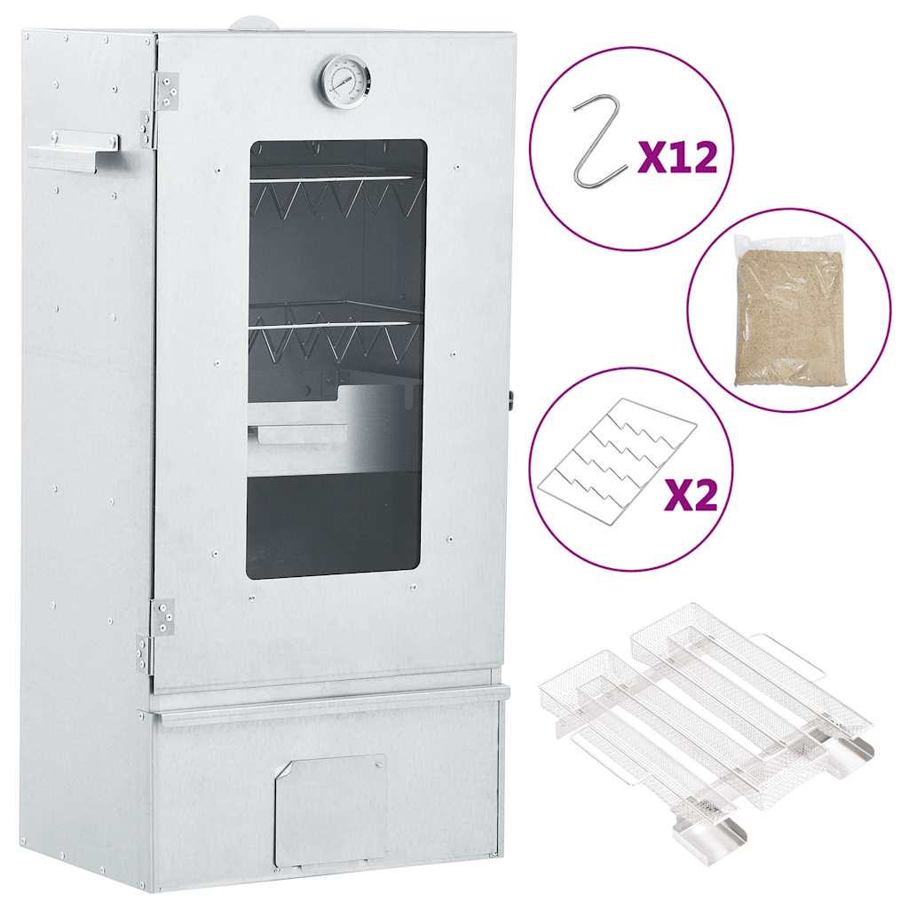 Defumador p/ churrasqueira c/ gerador fumo frio aço galvanizado